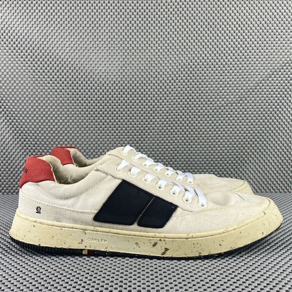 Osklen Ag Canvas Sneakers Mens Size 7.5 Beige Low Top Lace Up